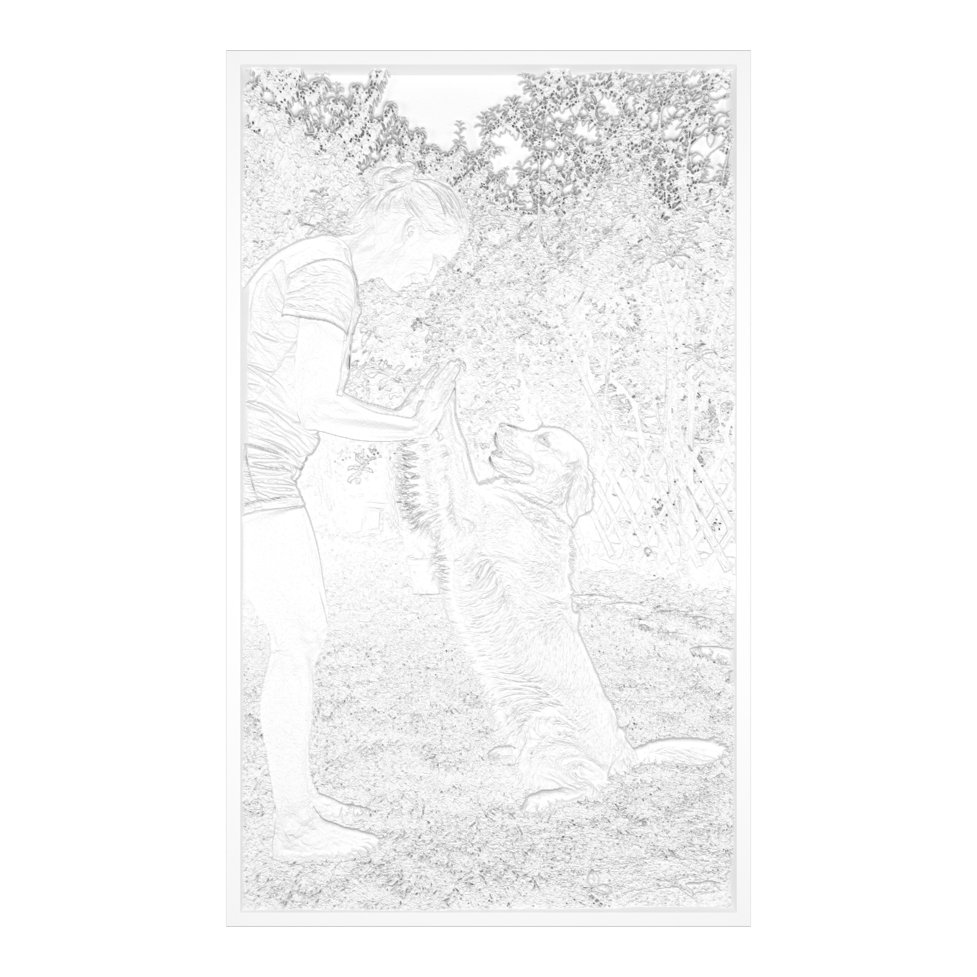 Fotolampe mit Hundefoto, unbeleuchtet